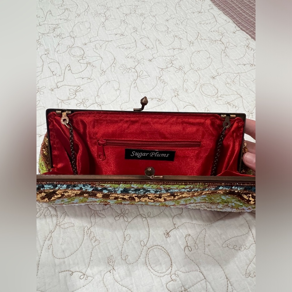 Multicolored Beaded/Sequin Clutch - Picture 4 of 5